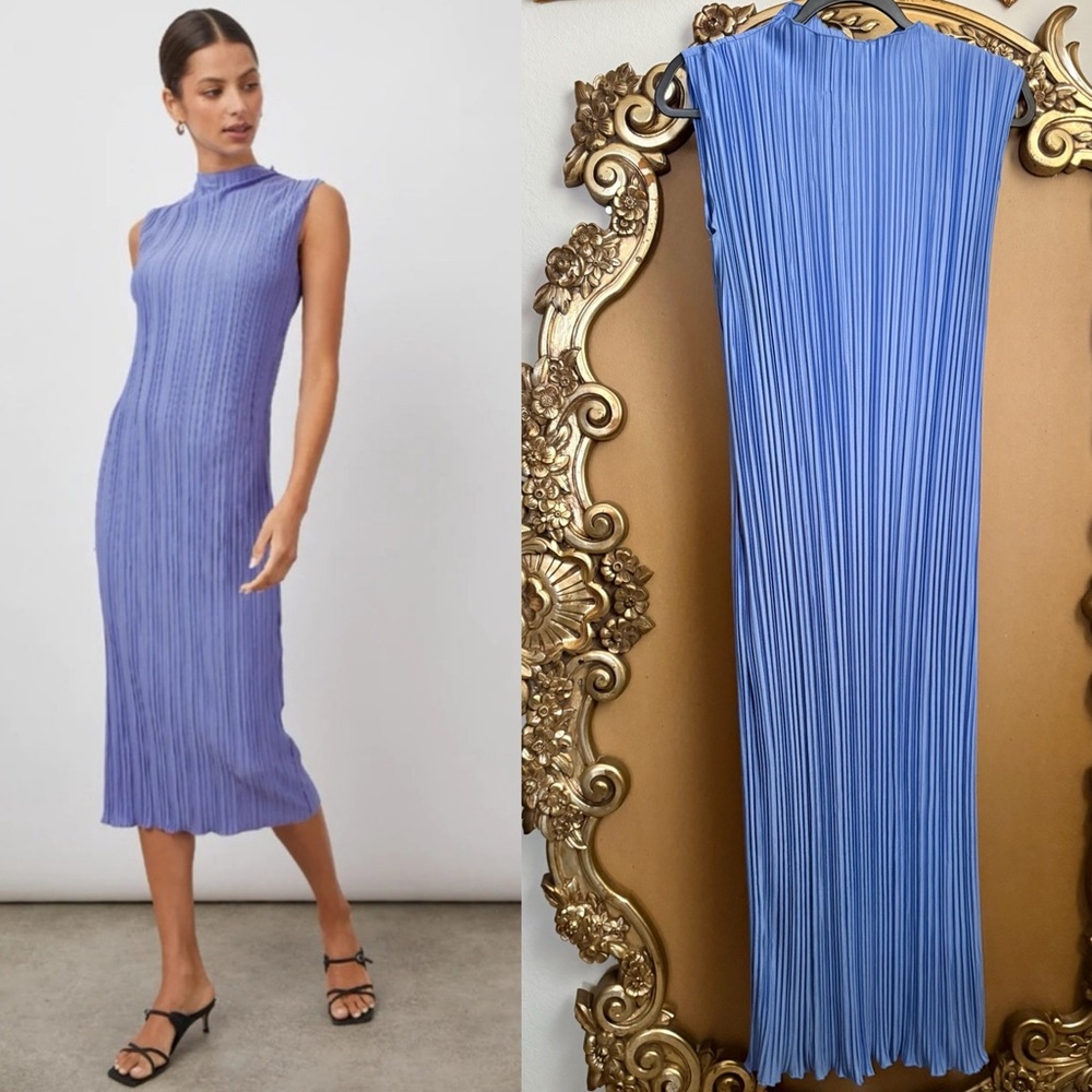 Rails Blue Jewel Wakely Plisse Pleated Dress XS Great Condition• Retails $240